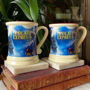Pair of Polar Express Believe 3D Large Tankard Mugs Warner Bros Entertainment